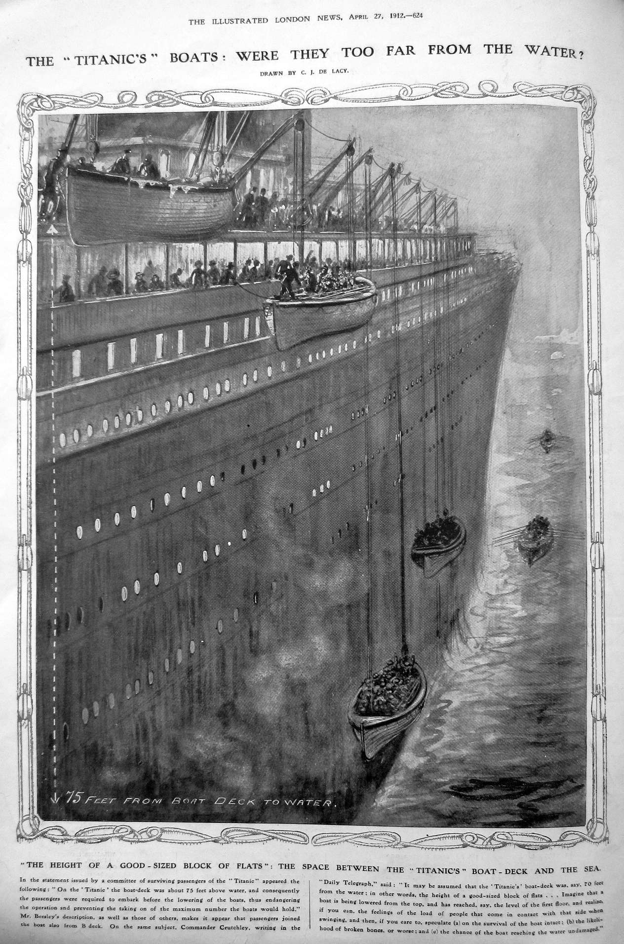 Titanic lifeboat on side of ship
